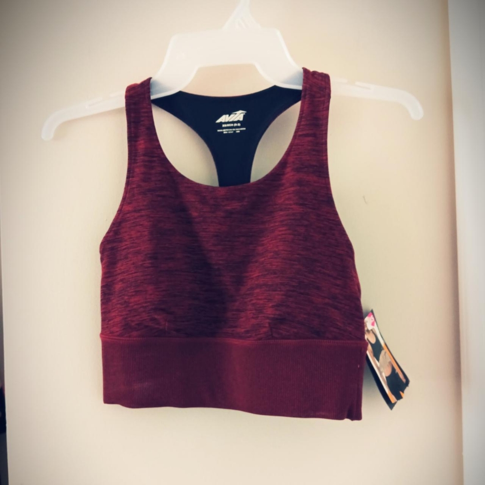AVIA red cutout strappy sports bra size extra small